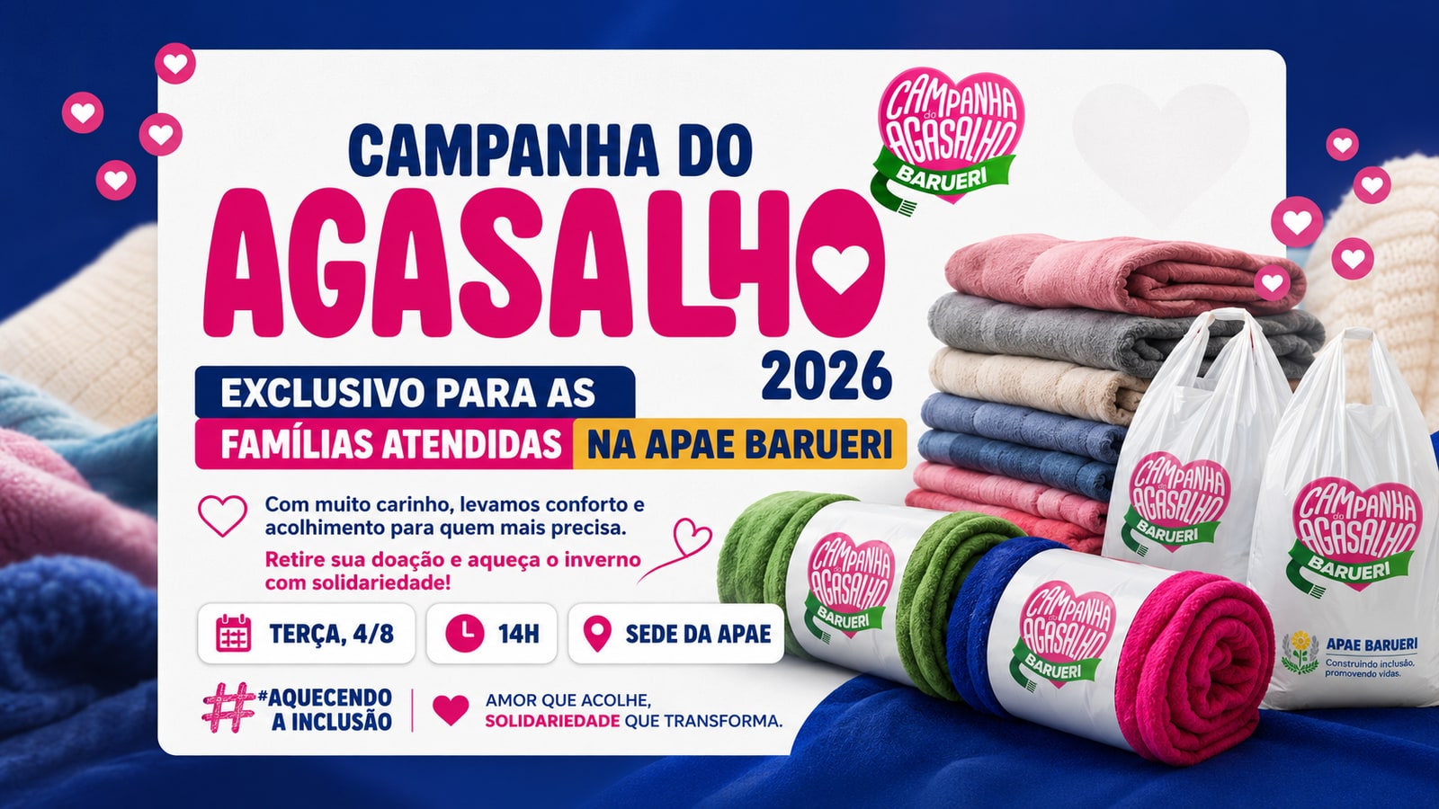 Campanha do Agasalho 2026 leva conforto e acolhimento às famílias atendidas pela APAE Barueri