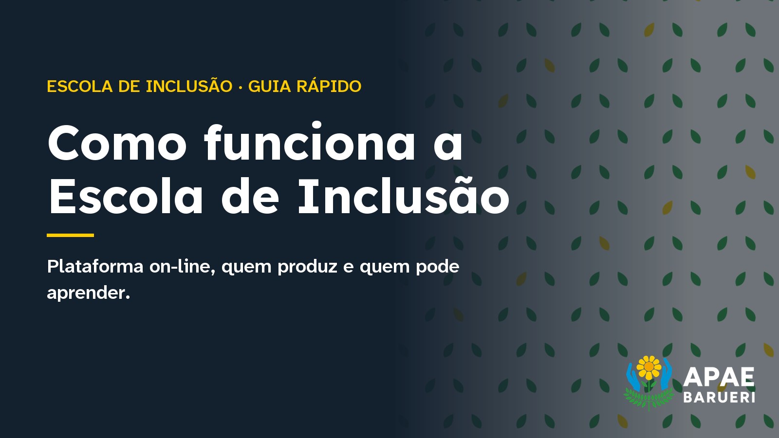 Como funciona a Escola de Inclusão da APAE Barueri: plataforma, quem produz e quem pode aprender