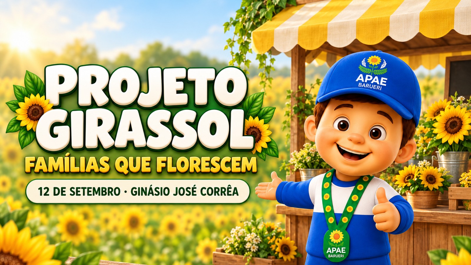 Projeto Girassol monta barraca no Ginásio José Corrêa em 12 de setembro